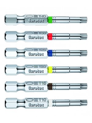 20 inserti lunghi Eurotec 1/4" x 50 mm TX10 - 954666