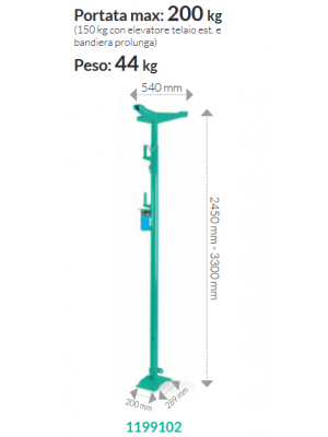Puntello regolabile da m 2,45 a 3,30 m per interni